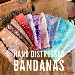 🌟HAND TIE DYED DISTRESSED MULTI PURPOSE BANDANAS